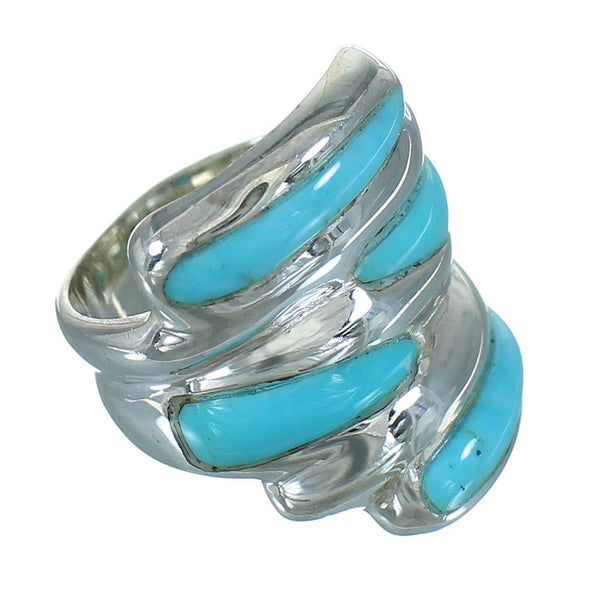 Authentic Sterling Silver Turquoise Jewelry Ring Size 6-1/2 FX91727